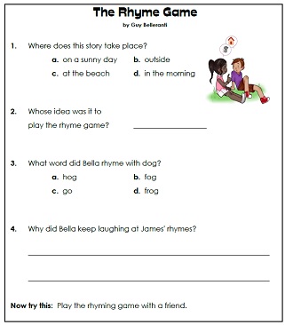 1st Grade Reading Comprehension Worksheets
