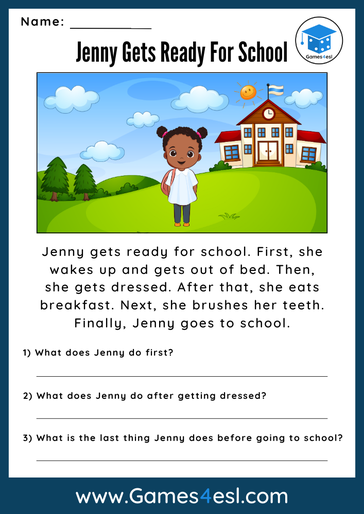 Free 1st Grade Reading Comprehension Worksheets | Games4esl