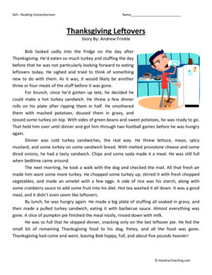 reading comprehension worksheet for 5th grade