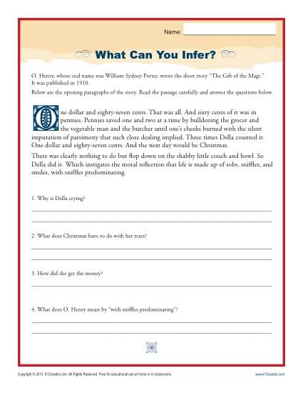 reading comprehension worksheet for high school