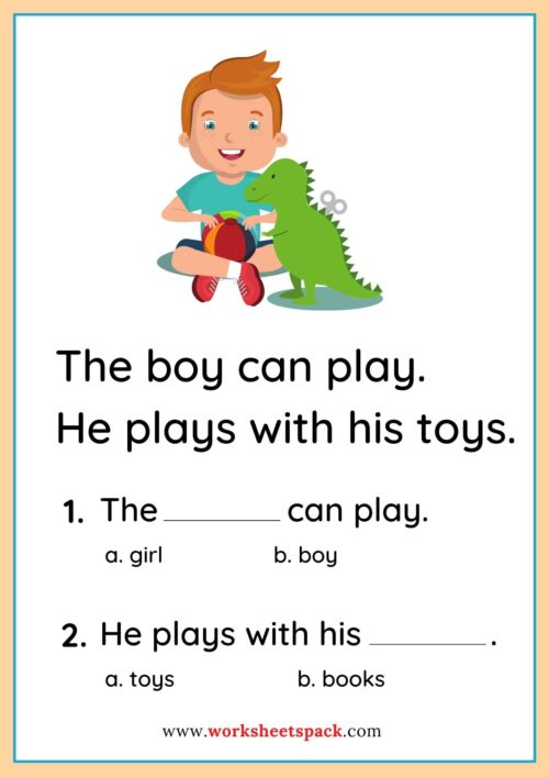 Preschool Reading Comprehension Worksheets PDF - worksheetspack