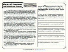 Chaparral Ecosystems Worksheet for 4th - 5th Grade | Lesson Planet