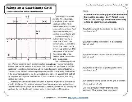 reading coordinates worksheet