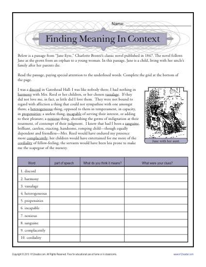 reading for meaning worksheet