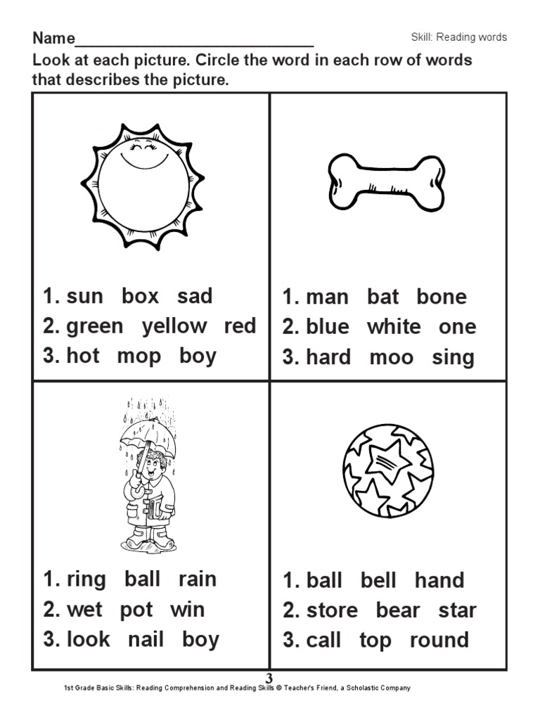 reading passages for 1st grade