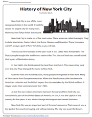 5th Grade Reading Comprehension Worksheets