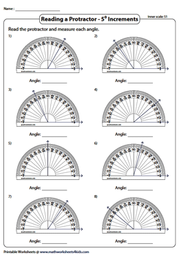 Reading a Protractor Worksheets