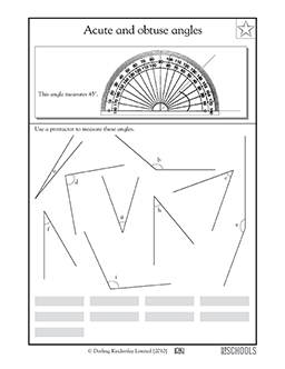 Using a protractor | 4th grade Math Worksheet | GreatSchools