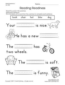 Reading Readiness 2 Worksheet for Pre-K - 1st Grade | Lesson Planet
