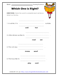 Reading Readiness Worksheets