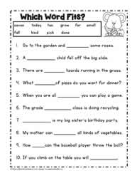 Third Grade Reading Worksheets