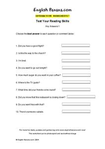 Test Your Reading Skills: Interactive Worksheets Worksheet for 3rd ...