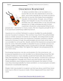 6th Grade Reading Comprehension Worksheets