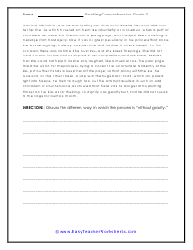 7th Grade Reading Comprehension Worksheets