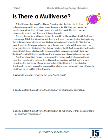 Grade 8 Reading Comprehension Worksheets