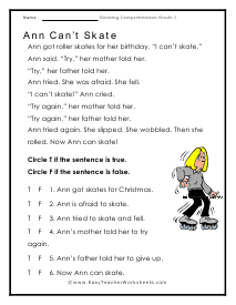1st Grade Reading Comprehension Worksheets