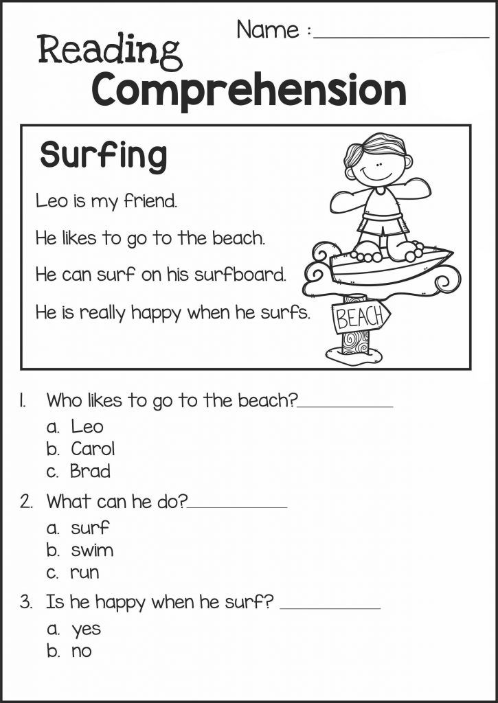 reading worksheet for 2nd graders