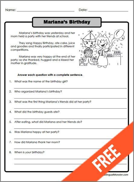 reading worksheet for 3rd graders to print out