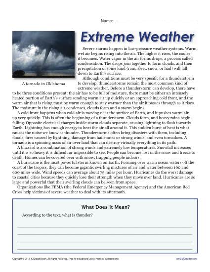 reading worksheet for 6th grade