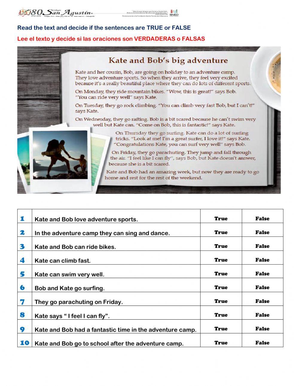 Reading comprehension sixth grade worksheet  