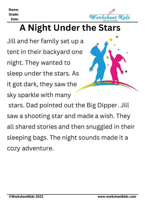 1st Grade Reading Comprehension: Free Printable Worksheets