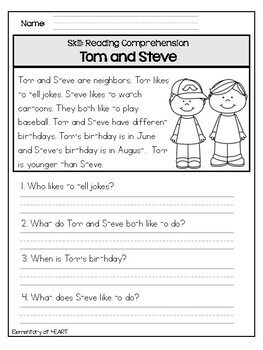 Close Reading Worksheets (First and Second Grade)