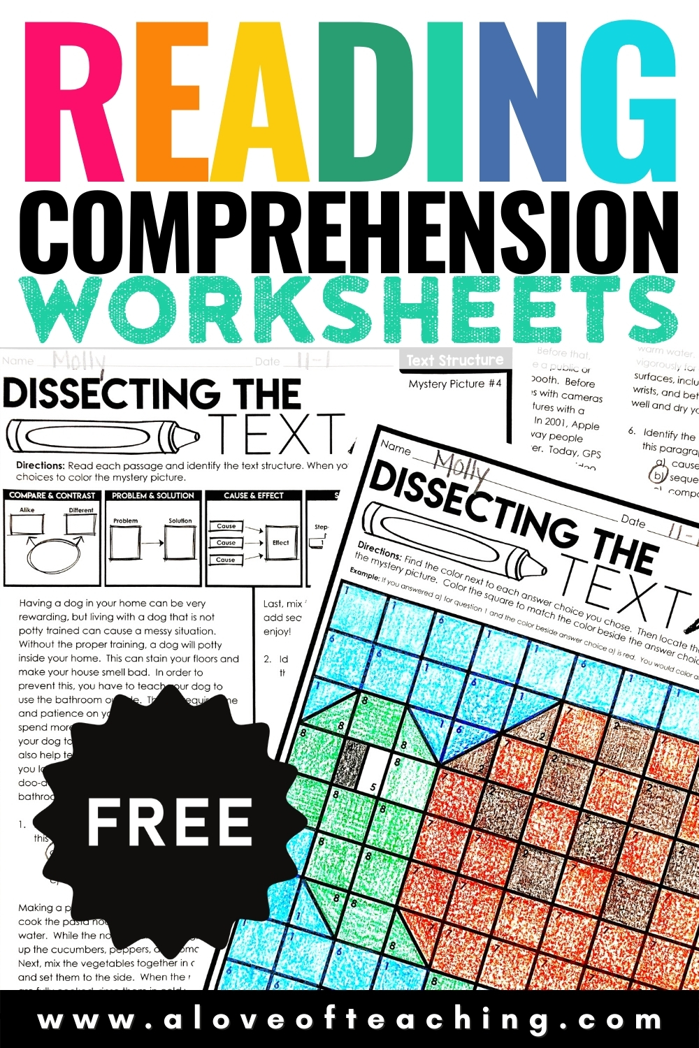 reading worksheet for