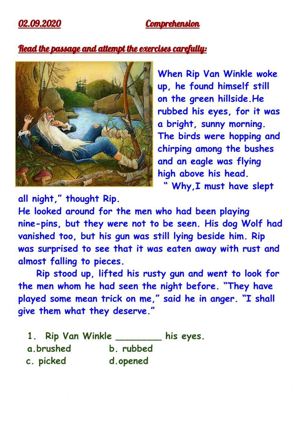 reading worksheet pdf