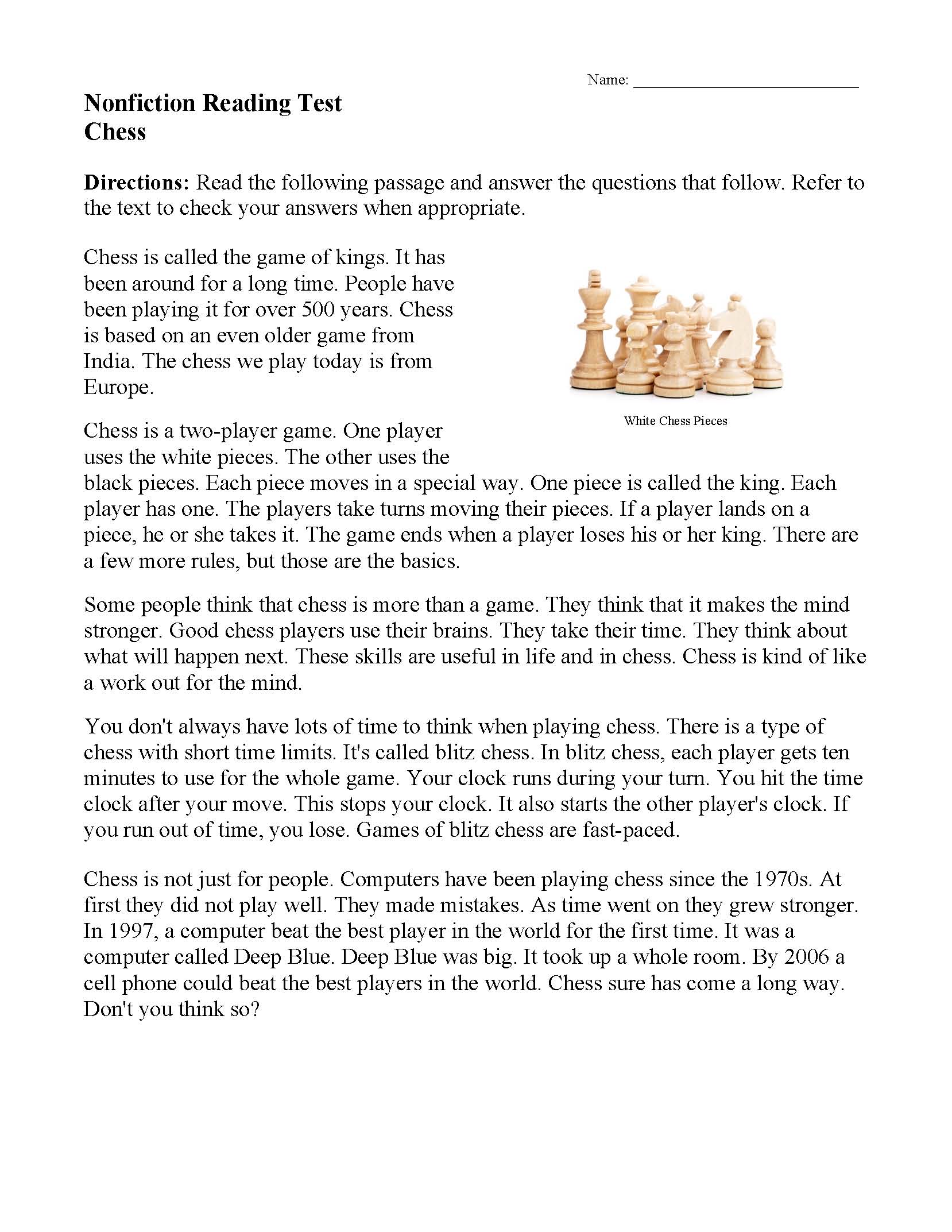 Reading Comprehension Worksheets | Online or Printable