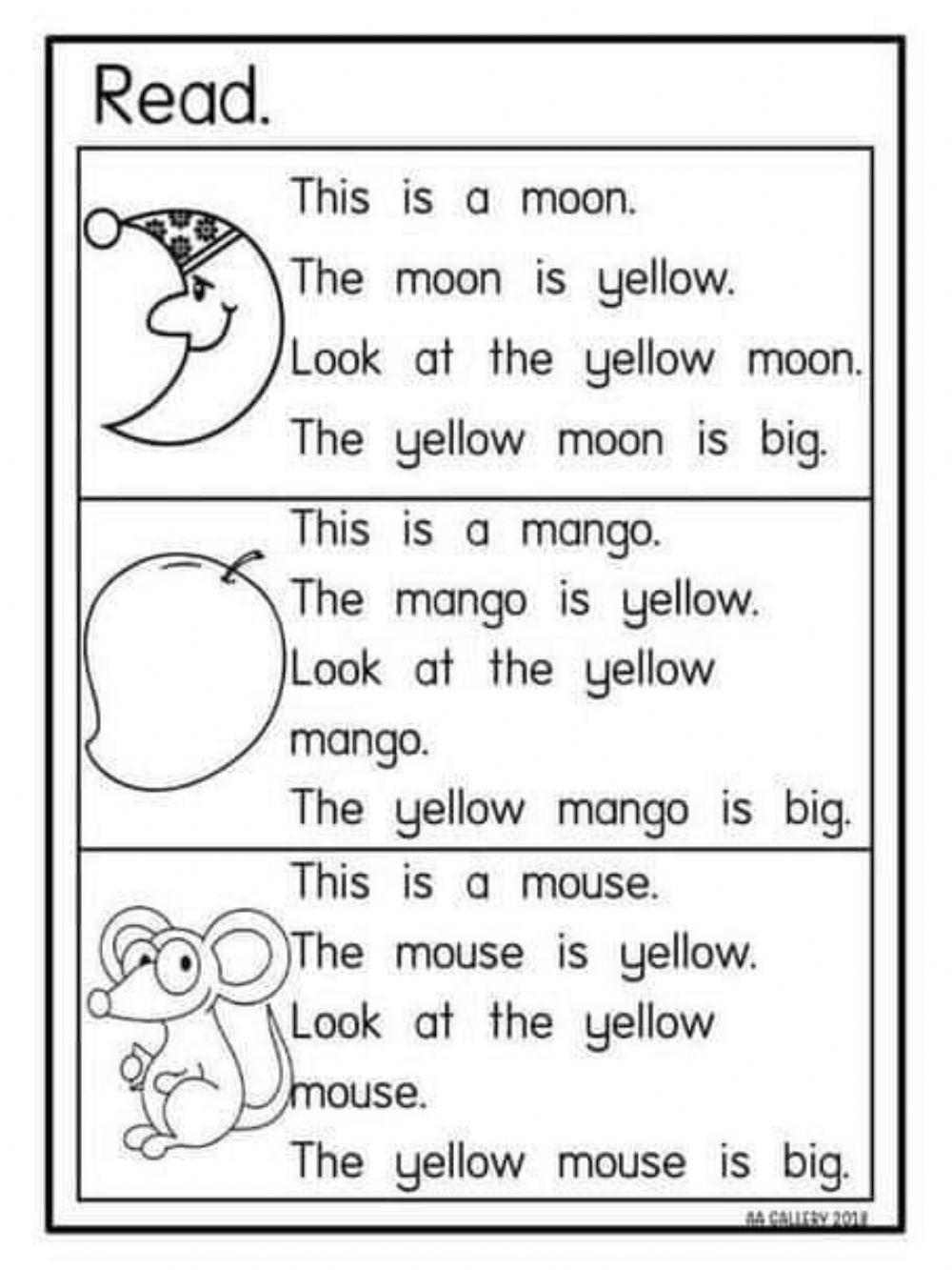 Read easy preschool worksheet  