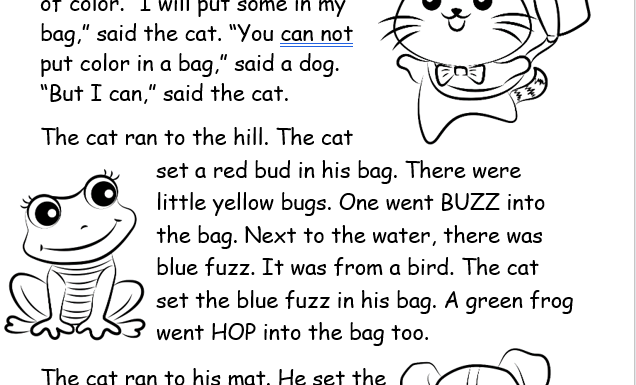 Kindergarten Reading Printable Worksheets - Reading Elephant