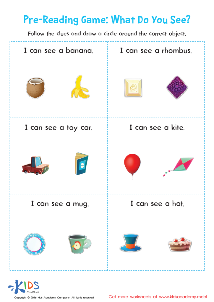 What Do You See? Worksheet: Pre-reading Worksheet Printable PDF ...