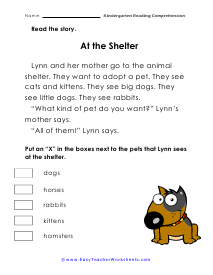 reading worksheet printable
