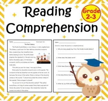 Second Third Grade Reading Comprehension Passage Worksheet ...
