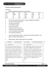 reading worksheet with emotions