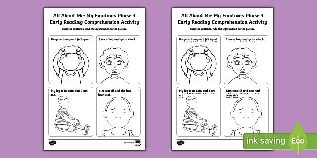 reading worksheet with emotions