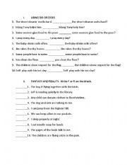 reality and fantasy worksheet