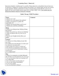reality therapy worksheet