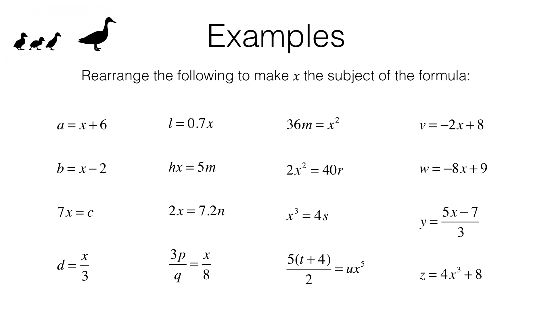 A5a - Rearranging formulas to change the subject - BossMaths.com