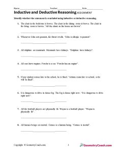 reasoning in algebra and geometry worksheet