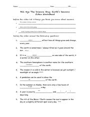 bill nye seasons video worksheet.pdf - Name: Date: HR: Bill Nye ...