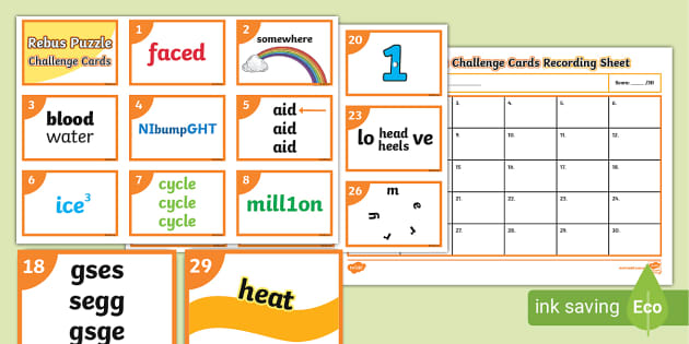 rebus puzzles super teacher worksheet