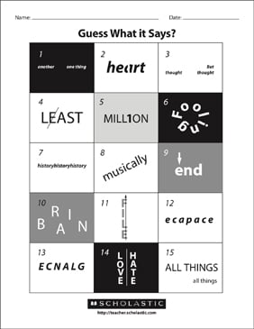 rebus puzzles worksheet with answers