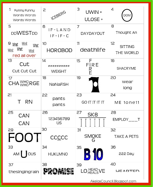 rebus puzzles worksheet with answers