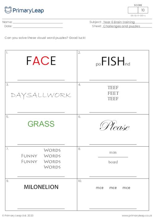 rebus puzzles worksheet with answers