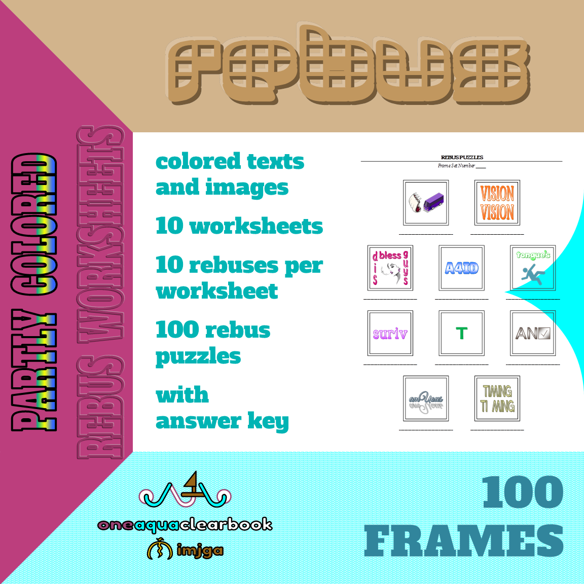 Partly Colored Rebus Worksheets