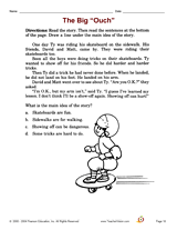 The Big Ouch: Main Idea Recall Activity Printable (1st - 2nd ...