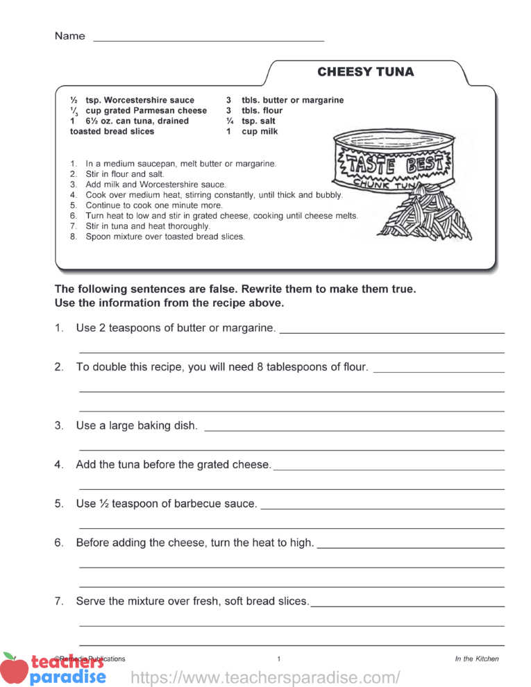 Understanding Instructions In the Kitchen by Remedia Publications ...