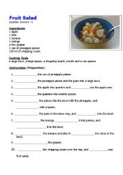 Recipes worksheets
