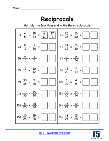 Reciprocals Worksheets - 15 Worksheets Library